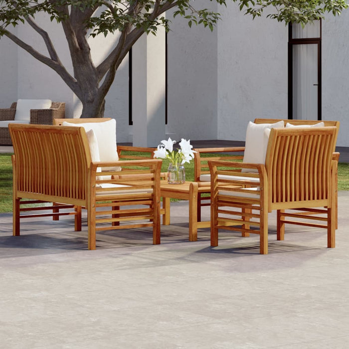 Set mobilier de grădină cu perne, 5 piese, lemn masiv de acacia - WALTI WALTI