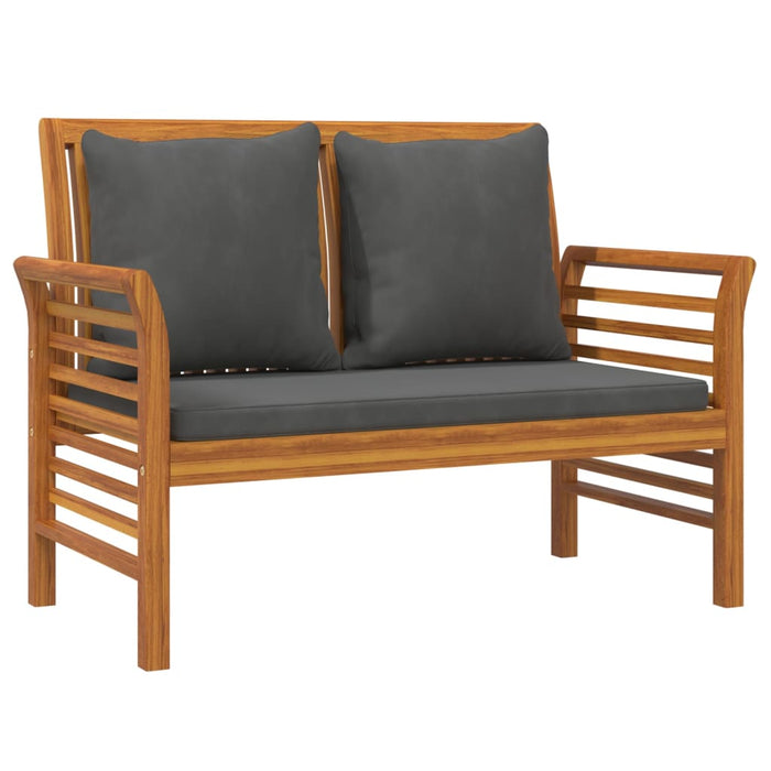 Set mobilier de grădină cu perne, 3 piese, lemn masiv acacia WALTI