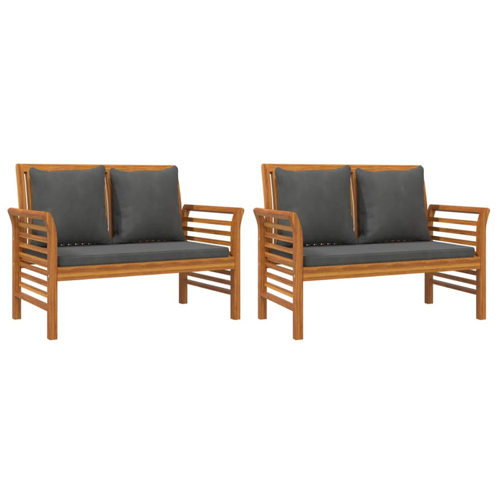 Set mobilier de grădină cu perne, 3 piese, lemn masiv acacia WALTI