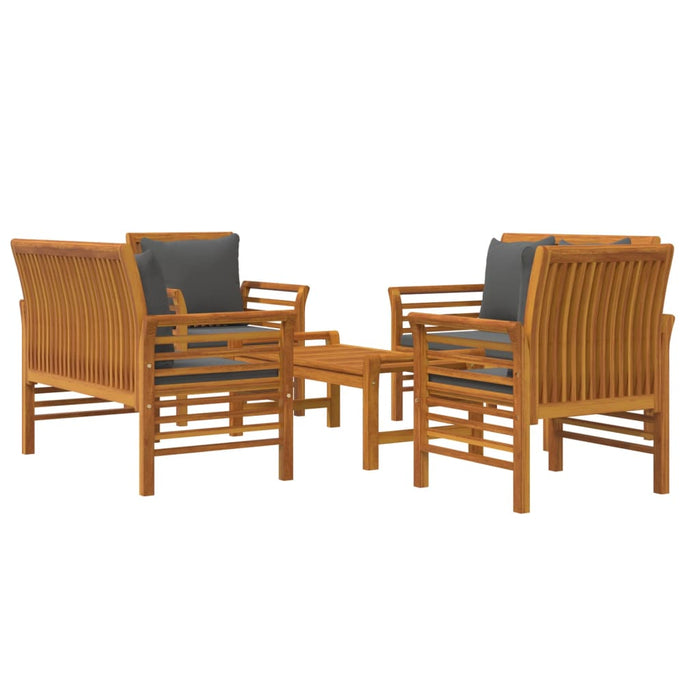 Set mobilier de grădină cu perne, 5 buc., lemn masiv acacia WALTI