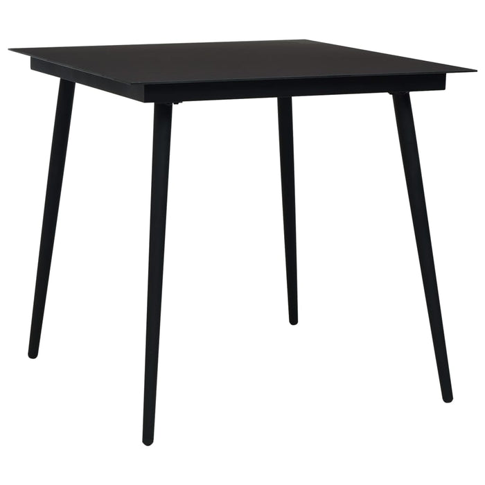 Set mobilier de grădină, 5 piese, negru, frânghie bumbac & oțel WALTI