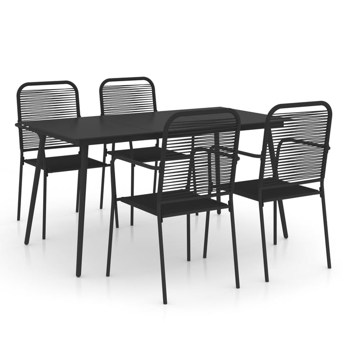 Set mobilier de grădină 5 piese negru sfoară de bumbac și oțel WALTI