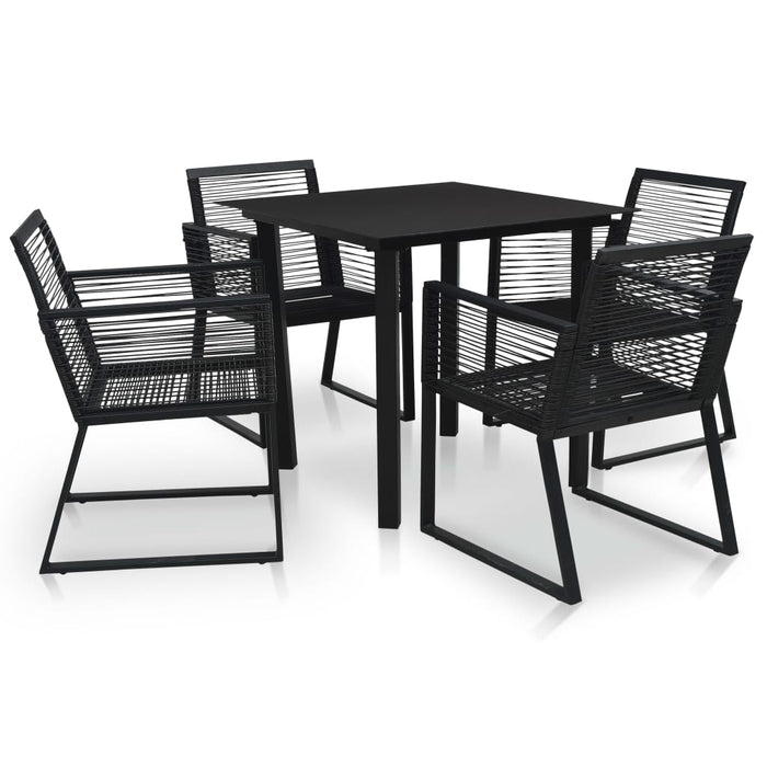 Set mobilier de exterior, 5 piese, negru, ratan PVC WALTI