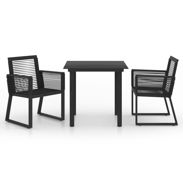 Set mobilier de exterior, 3 piese, negru, ratan PVC - WALTI WALTI