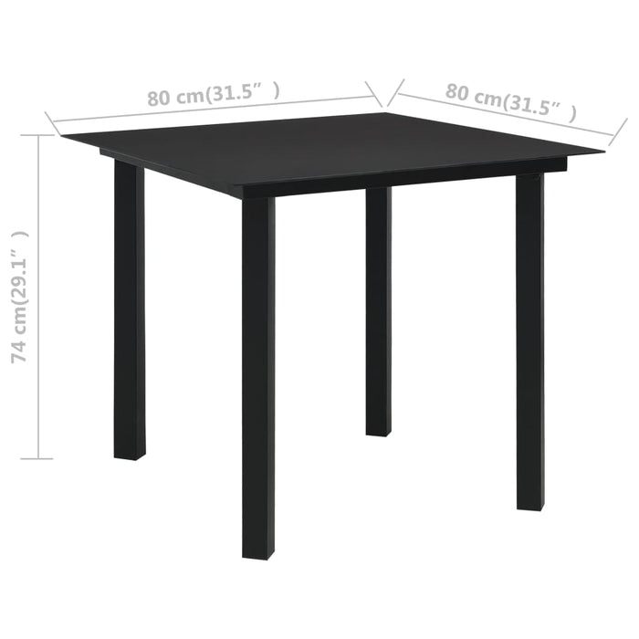 Set mobilier de exterior, 3 piese, negru, ratan PVC - WALTI WALTI