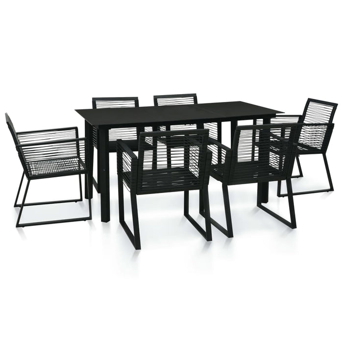 Set mobilier de exterior, 7 piese, negru, ratan PVC - WALTI WALTI