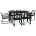 Set mobilier de exterior, 7 piese, negru, ratan PVC - WALTI WALTI