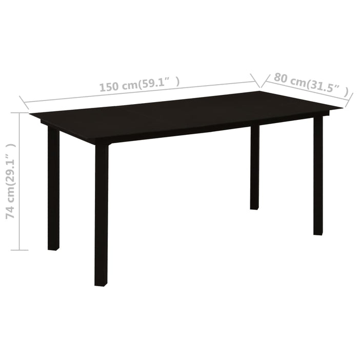 Set mobilier de exterior, 7 piese, negru, ratan PVC - WALTI WALTI