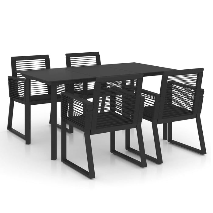 Set mobilier de exterior, 5 piese, negru, ratan PVC - WALTI WALTI