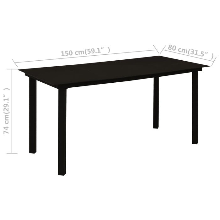 Set mobilier de exterior, 5 piese, negru, ratan PVC - WALTI WALTI