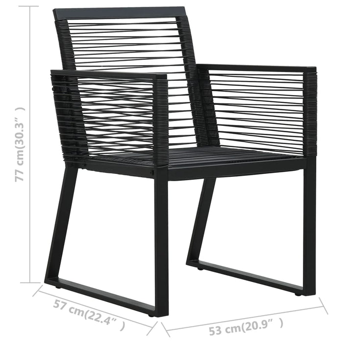 Set mobilier de exterior, 5 piese, negru, ratan PVC - WALTI WALTI