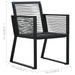 Set mobilier de exterior, 5 piese, negru, ratan PVC - WALTI WALTI