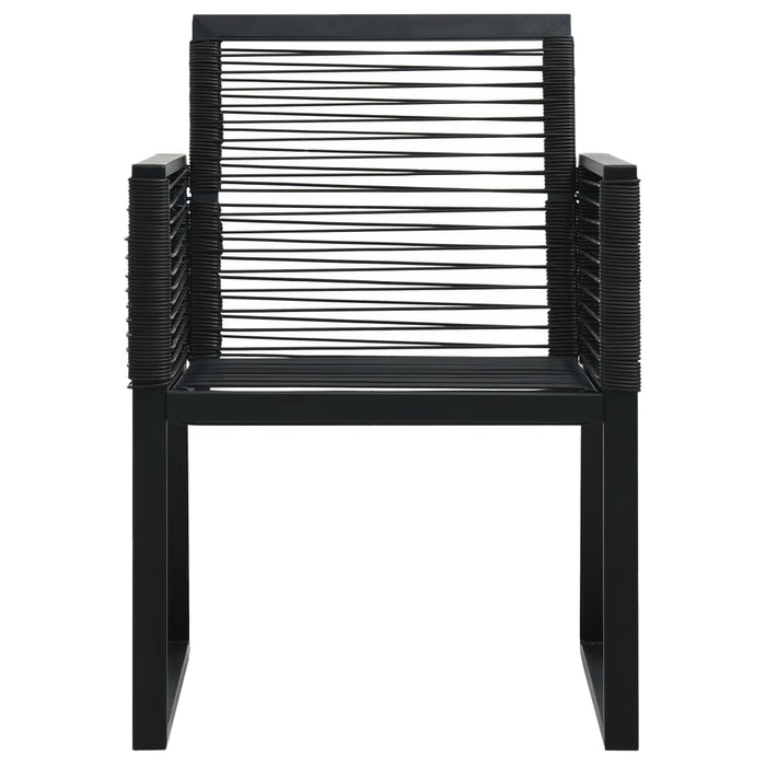 Set mobilier de exterior, 9 piese, negru, ratan PVC WALTI