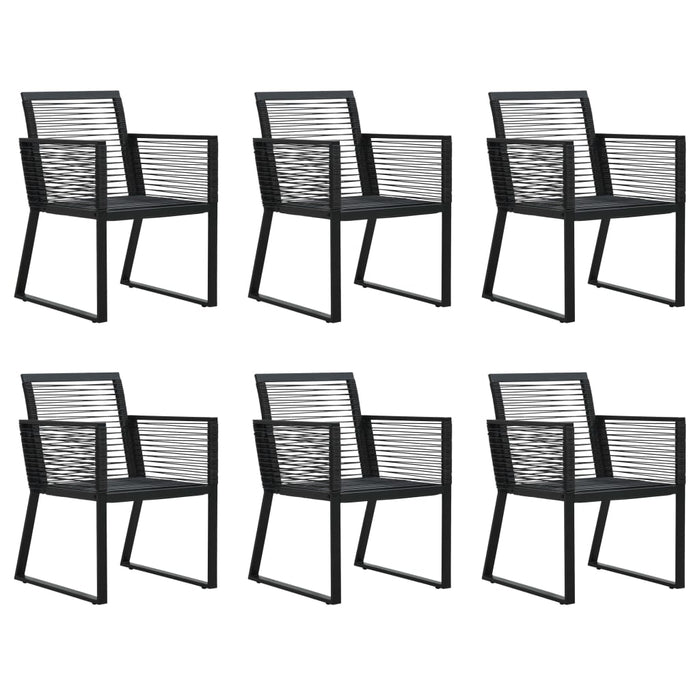 Set mobilier de exterior, 7 piese, negru, ratan PVC WALTI