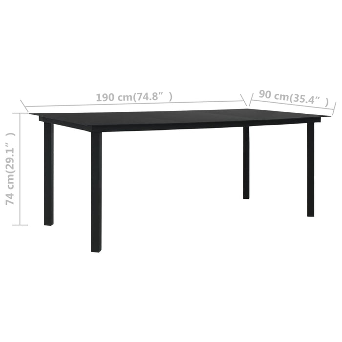 Set mobilier de exterior, 7 piese, negru, ratan PVC WALTI