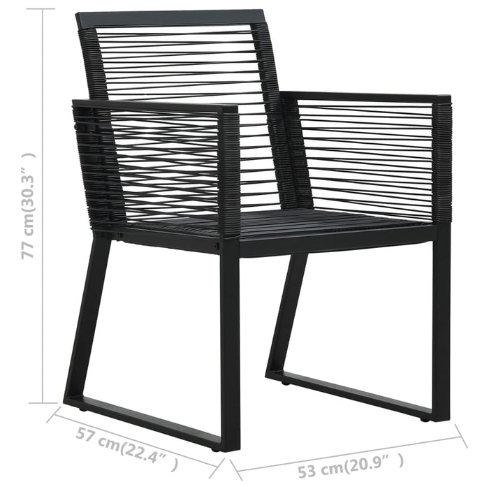 Set mobilier de exterior, 7 piese, negru, ratan PVC WALTI