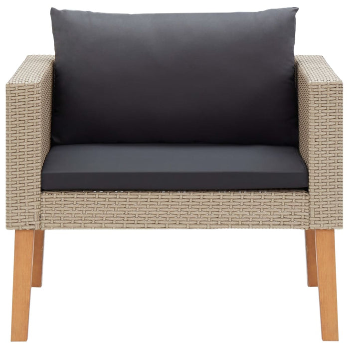 Set mobilier de grădină cu perne, 4 piese, bej, poliratan WALTI