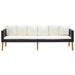 Set mobilier de grădină cu perne, 4 piese, negru, poliratan - WALTI WALTI