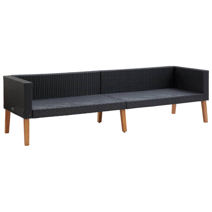 Set mobilier de grădină cu perne, 4 piese, negru, poliratan - WALTI WALTI
