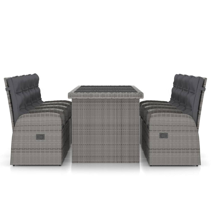 Set mobilier de grădină cu perne, 9 piese, gri, poliratan WALTI