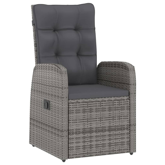 Set mobilier de grădină cu perne, 9 piese, gri, poliratan WALTI