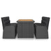Set mobilier de grădină cu perne, 9 piese, negru, poliratan - WALTI WALTI