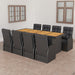 Set mobilier de grădină cu perne, 9 piese, negru, poliratan - WALTI WALTI