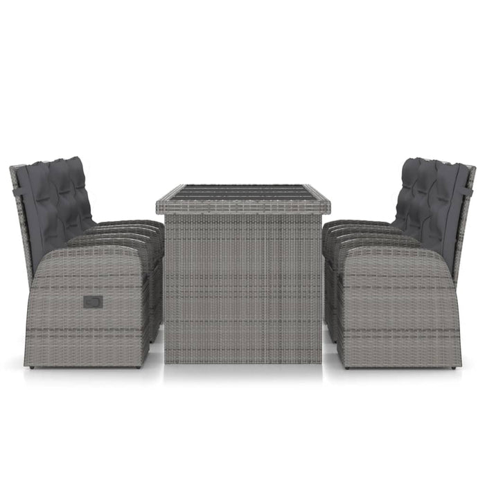 Set mobilier de grădină cu perne, 7 piese, gri, poliratan WALTI