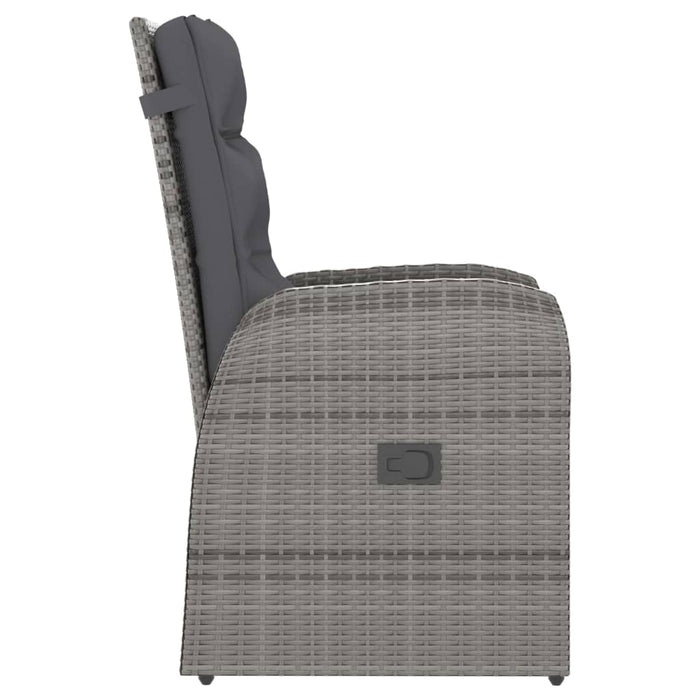 Set mobilier de grădină cu perne, 7 piese, gri, poliratan WALTI