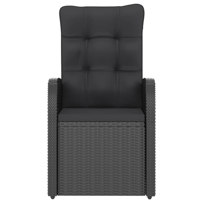 Set mobilier de exterior cu perne, 7 piese, negru, poliratan WALTI
