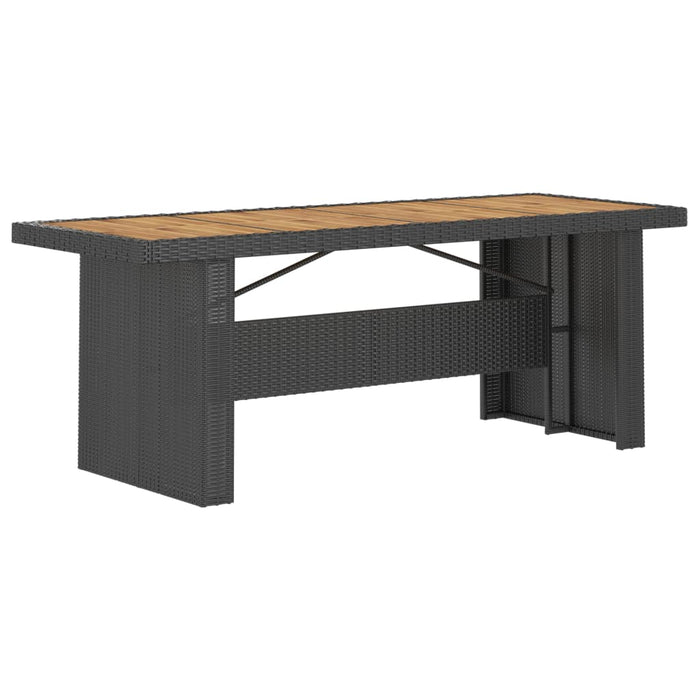 Set mobilier de exterior cu perne, 7 piese, negru, poliratan WALTI