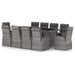 Set mobilier de exterior cu perne, 11 piese, gri, poliratan - WALTI WALTI
