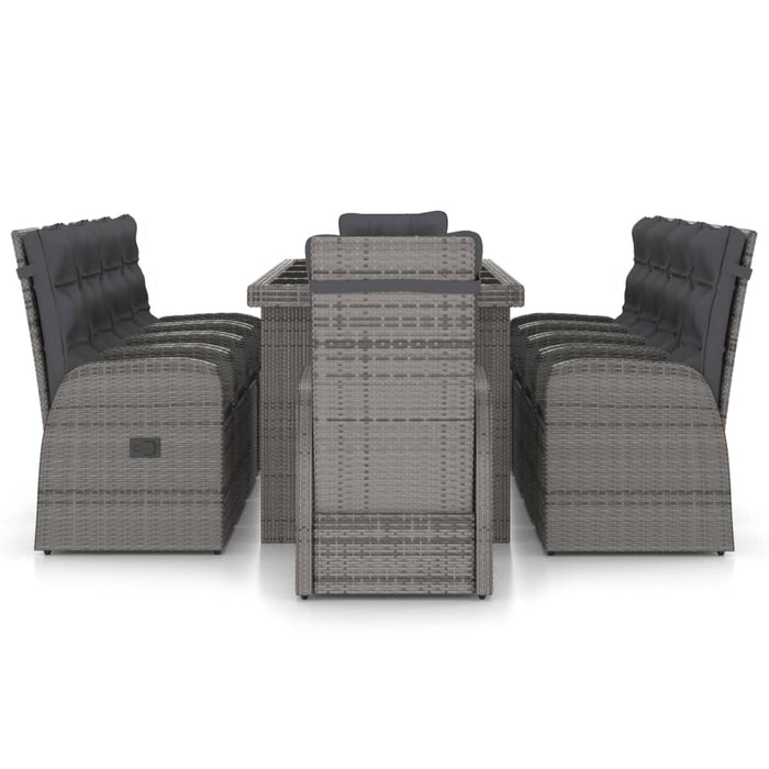 Set mobilier de exterior cu perne, 11 piese, gri, poliratan - WALTI WALTI