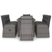 Set mobilier de exterior cu perne, 11 piese, gri, poliratan - WALTI WALTI