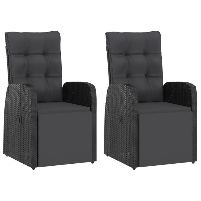 Set mobilier de exterior cu perne, 11 piese, negru, poliratan - WALTI WALTI