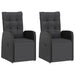 Set mobilier de exterior cu perne, 11 piese, negru, poliratan - WALTI WALTI