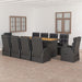 Set mobilier de exterior cu perne, 11 piese, negru, poliratan - WALTI WALTI