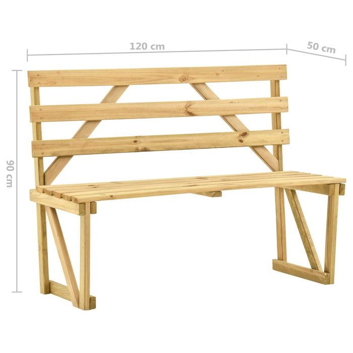 Bancă de grădină, 120 cm, lemn de pin tratat - WALTI WALTI