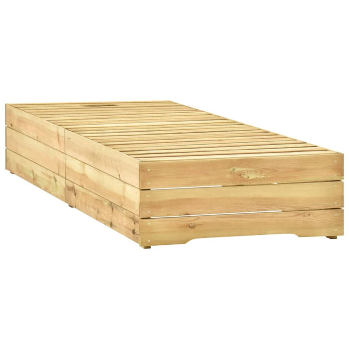 Șezlong cu masă, lemn de pin tratat verde - WALTI WALTI