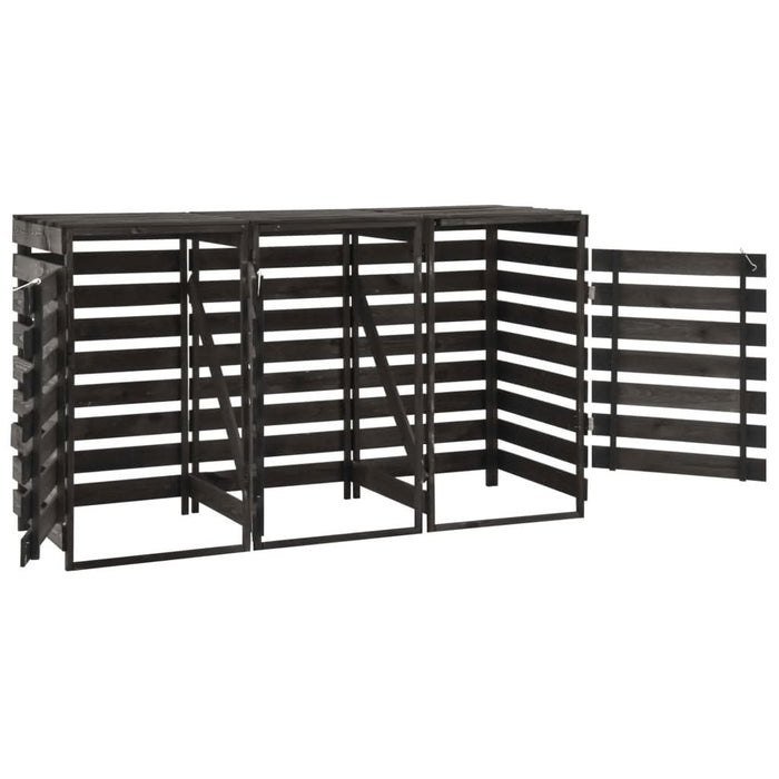 Magazie de pubele triplă, 210x75x121 cm, lemn masiv pin vopsit - WALTI WALTI