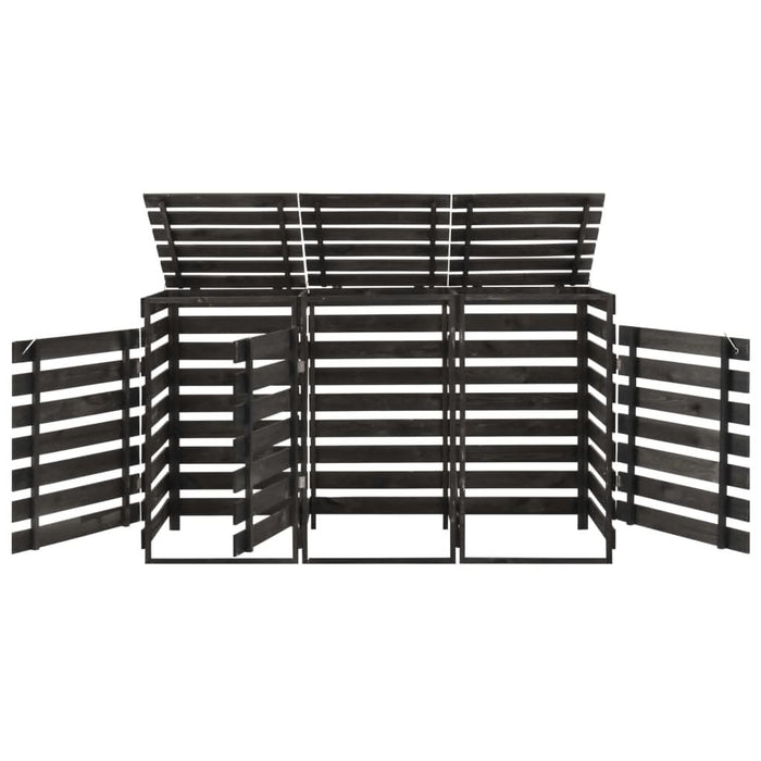 Magazie de pubele triplă, 210x75x121 cm, lemn masiv pin vopsit - WALTI WALTI