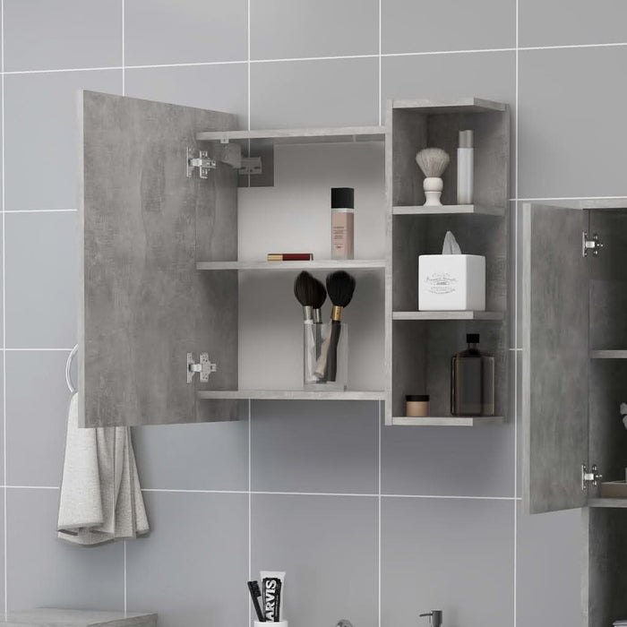 Dulap de baie cu oglindă, gri beton, 62,5 x 20,5 x 64 cm - WALTI WALTI