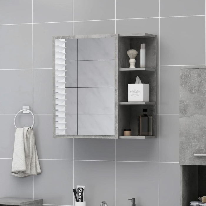 Dulap de baie cu oglindă, gri beton, 62,5 x 20,5 x 64 cm - WALTI WALTI
