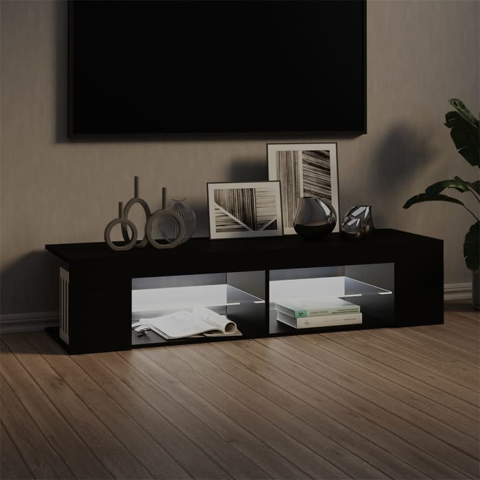 Comodă TV cu lumini LED, negru, 135x39x30 cm - WALTI WALTI