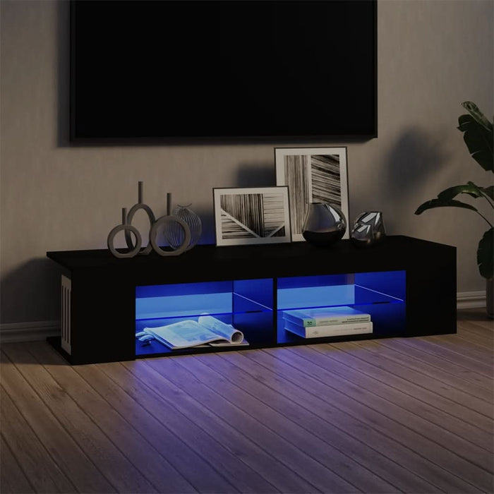 Comodă TV cu lumini LED, negru, 135x39x30 cm - WALTI WALTI