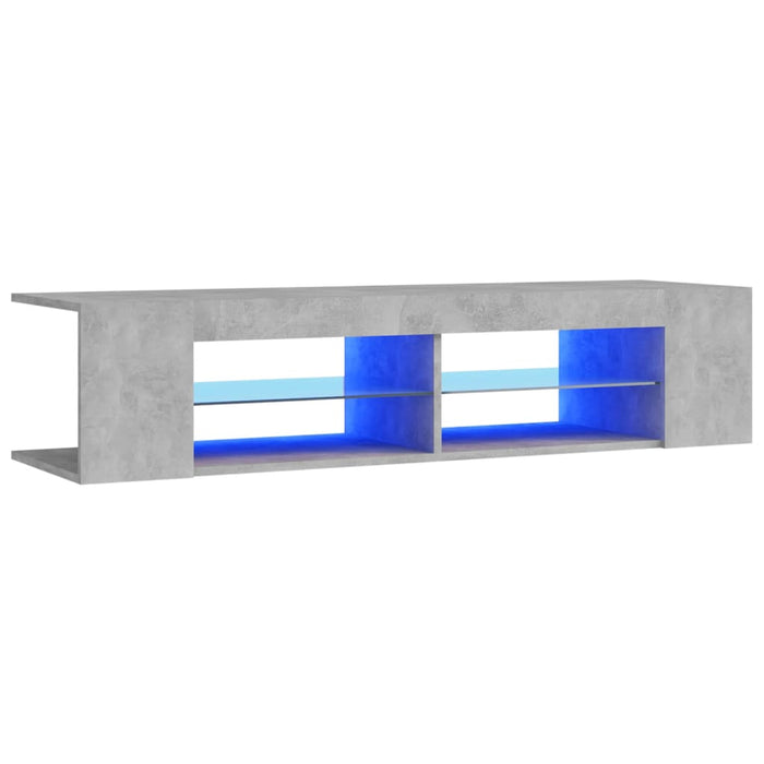 Comodă TV cu lumini LED, gri beton, 135x39x30 cm - WALTI WALTI