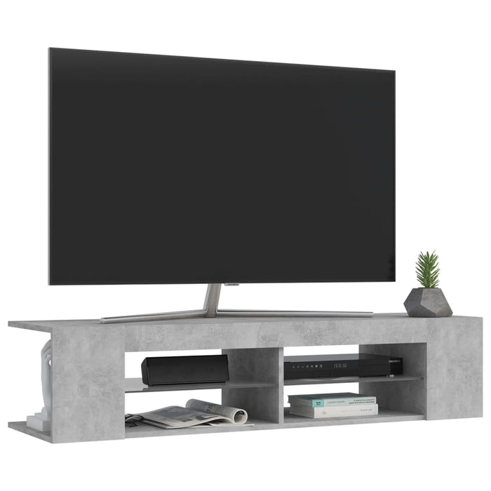 Comodă TV cu lumini LED, gri beton, 135x39x30 cm - WALTI WALTI