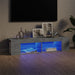 Comodă TV cu lumini LED, gri beton, 135x39x30 cm - WALTI WALTI
