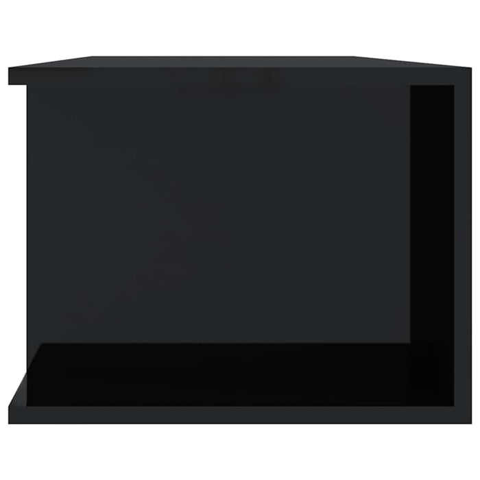 Comodă TV cu lumini LED, negru extralucios, 135x39x30 cm WALTI
