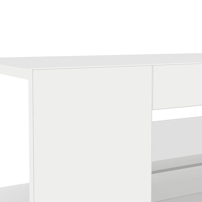 Comodă TV cu lumini LED, alb extralucios, 90x39x30 cm - WALTI WALTI